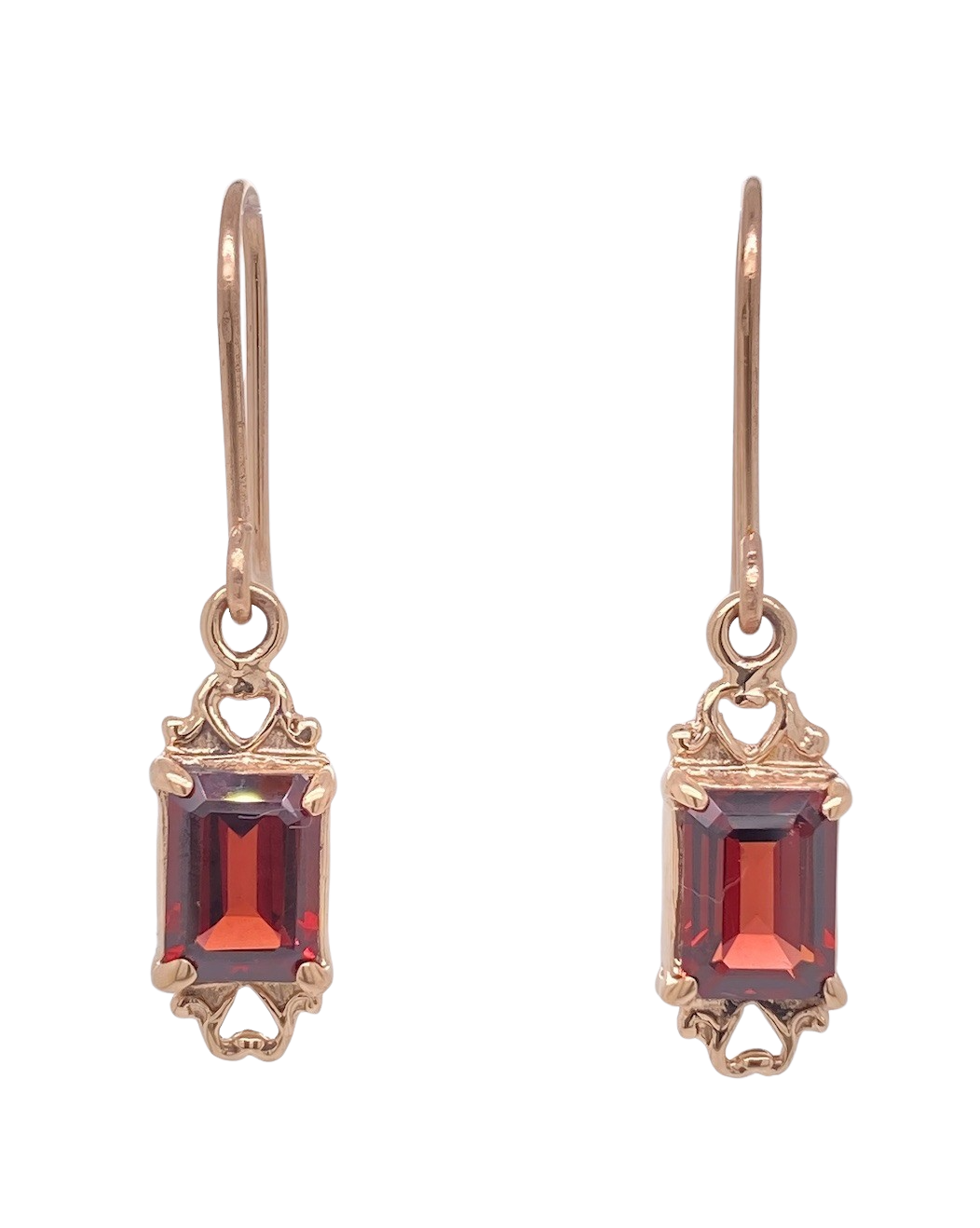 9ct Rose Gold Garnet Renee Earrings. J374G