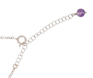 Sterling Silver Amethyst Silver Lace Necklace. J245AM