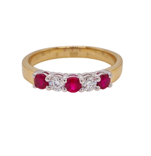 Load image into Gallery viewer, 9ct Yellow and White Gold Ruby and Diamond Ring. 1550RD
