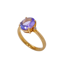 Load image into Gallery viewer, 9ct Yellow Gold Tanzanite and Diamond Ring. CYR1905
