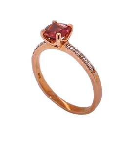 9ct Rose Gold Pink Tourmaline and Diamond Ring. CYR6271