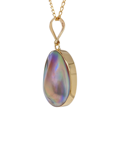 9ct Yellow Gold Blister Pearl Pendant. GA-391