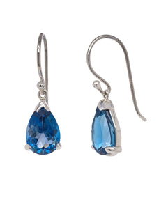 Sterling Silver London Blue Topaz Earrings. GA-413