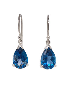 Sterling Silver London Blue Topaz Earrings. GA-413