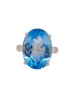 Load image into Gallery viewer, Sterling Silver Blue Topaz Ring. GA-411
