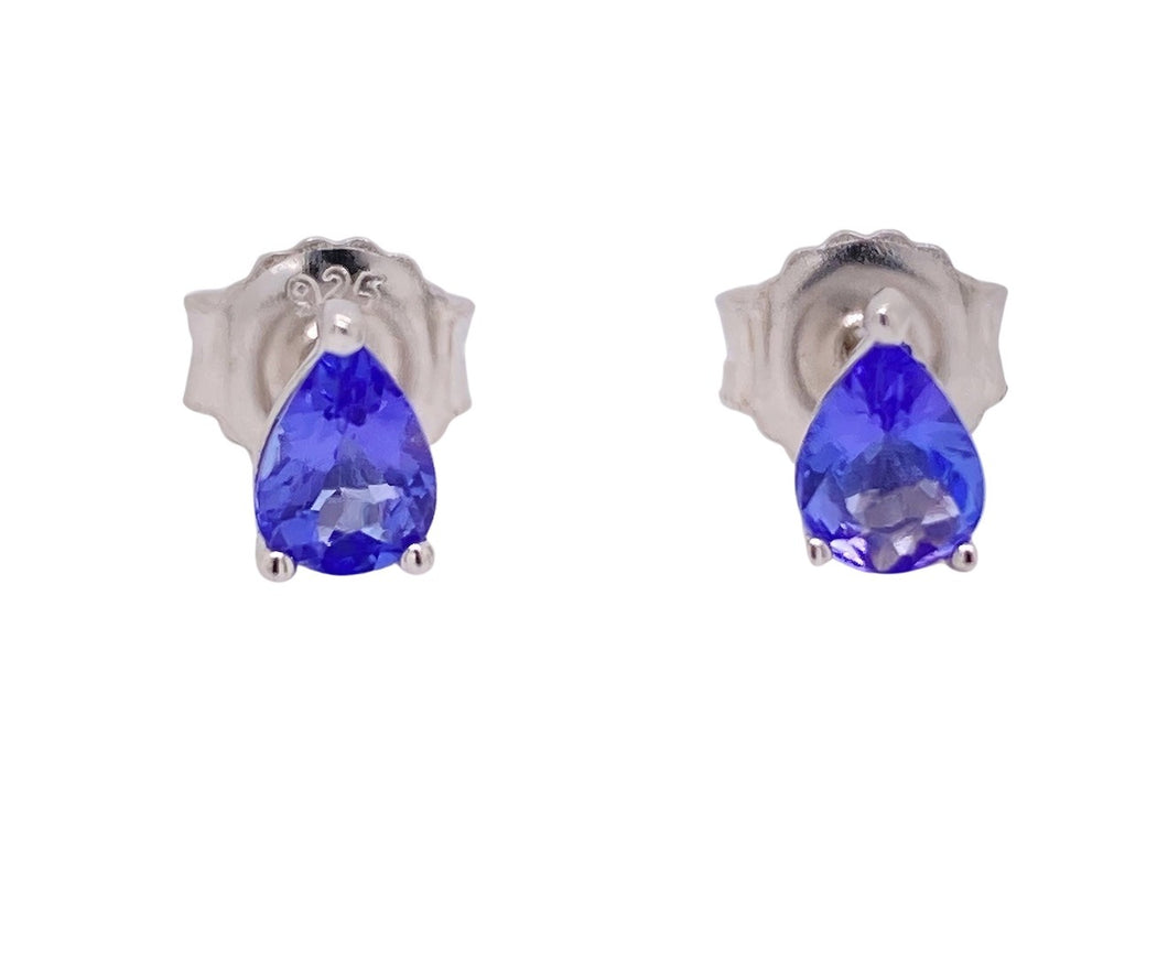 Sterling Silver Tanzanite Stud Earrings. YS13