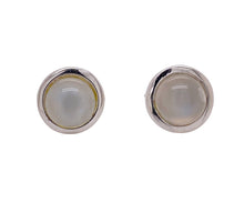 Load image into Gallery viewer, Sterling Silver Moonstone Stud Earrings. YS5
