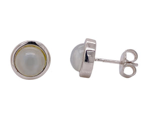 Sterling Silver Moonstone Stud Earrings. YS5