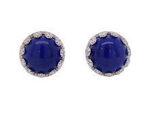 Load image into Gallery viewer, Sterling Silver Lapis Lazuli Stud Earrings. YS6
