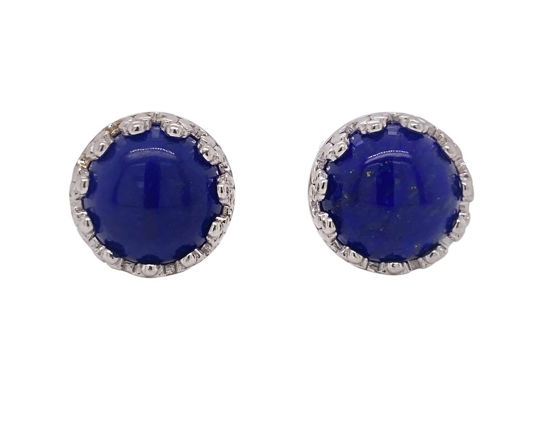 Sterling Silver Lapis Lazuli Stud Earrings. YS6