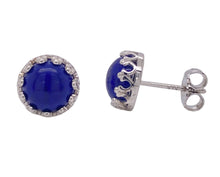 Load image into Gallery viewer, Sterling Silver Lapis Lazuli Stud Earrings. YS6

