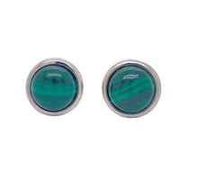 Load image into Gallery viewer, Sterling Silver Malachite Stud Earrings. YS2
