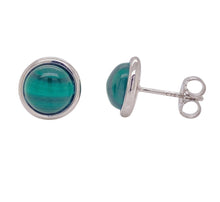 Load image into Gallery viewer, Sterling Silver Malachite Stud Earrings. YS2
