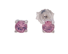 Load image into Gallery viewer, Sterling Silver Pink Tourmaline Stud Earrings. YS8

