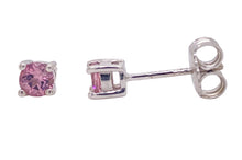 Load image into Gallery viewer, Sterling Silver Pink Tourmaline Stud Earrings. YS8
