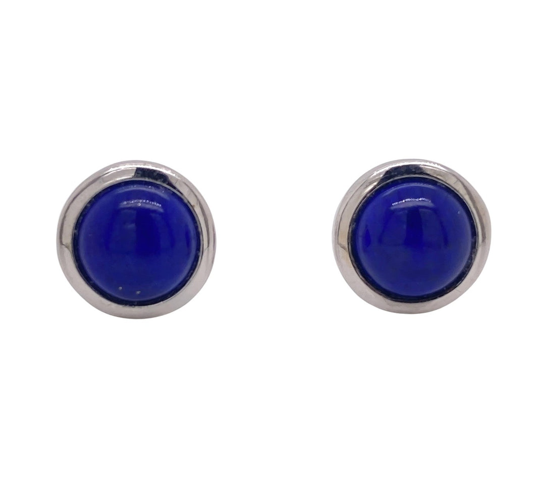 Sterling Silver Lapis Lazuli Stud Earrings. YS4