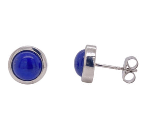 Sterling Silver Lapis Lazuli Stud Earrings. YS4