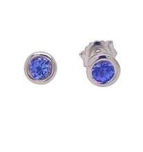 Load image into Gallery viewer, Sterling Silver Tanzanite Stud Earrings. YS12

