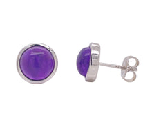 Load image into Gallery viewer, Sterling Silver Amethyst Stud Earrings. YS1
