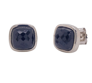 Sterling Silver Onyx Stud Earrings. YS7