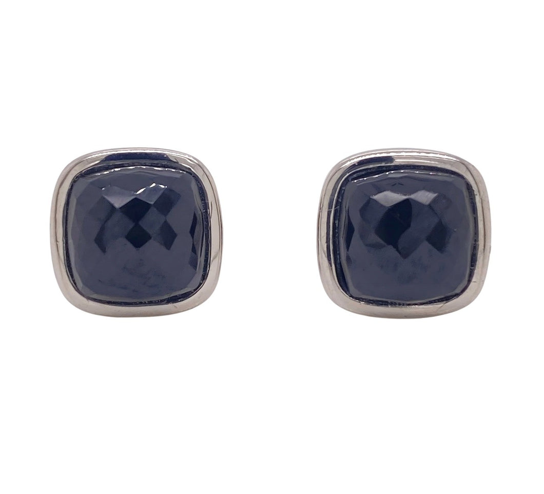 Sterling Silver Onyx Stud Earrings. YS7