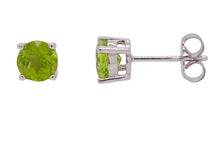 Load image into Gallery viewer, Sterling Silver Peridot Stud Earrings. YS9
