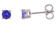 Load image into Gallery viewer, Sterling Silver Tanzanite Stud Earrings. YS11
