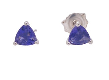 Load image into Gallery viewer, Sterling Silver Iolite Stud Earrings. YS14

