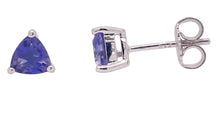 Load image into Gallery viewer, Sterling Silver Iolite Stud Earrings. YS14
