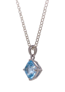 Sterling Silver Blue Topaz Pendant. YS16