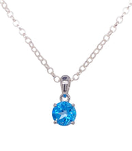 Load image into Gallery viewer, Sterling Silver Blue Topaz Pendant. YS17
