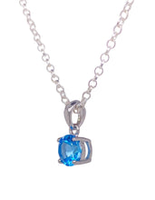 Load image into Gallery viewer, Sterling Silver Blue Topaz Pendant. YS17
