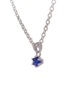 Sterling Silver Sapphire Pendant. YS18