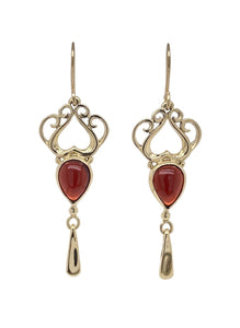 9ct Yellow Gold Filigree Tear Earrings. J198C