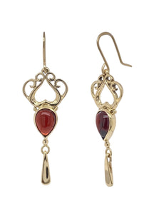 9ct Yellow Gold Filigree Tear Earrings. J198C