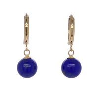 Load image into Gallery viewer, 9ct Yellow Gold Huggie with Lapis Lazuli Drop Earrings. E827L
