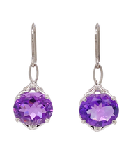 Load image into Gallery viewer, Sterling Silver Amethyst Romance Earrings. J434SA
