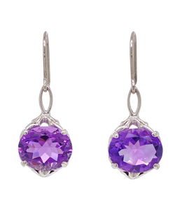 Sterling Silver Amethyst Romance Earrings. J434SA