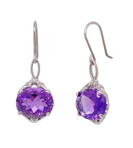 Sterling Silver Amethyst Romance Earrings. J434SA
