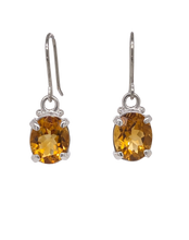 Load image into Gallery viewer, Sterling Silver Citrine Empress Earrings. J331SC
