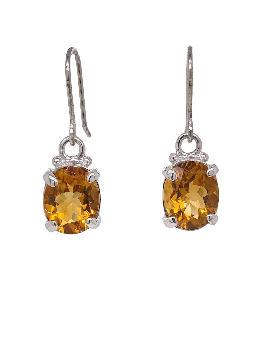 Sterling Silver Citrine Empress Earrings. J331SC