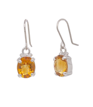 Load image into Gallery viewer, Sterling Silver Citrine Empress Earrings. J331SC
