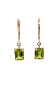 9ct Rose Gold Peridot Earrings. GA-410