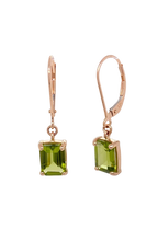 Load image into Gallery viewer, 9ct Rose Gold Peridot Earrings. GA-410
