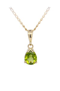 9ct Yellow Gold Peridot Pendant. GA-414