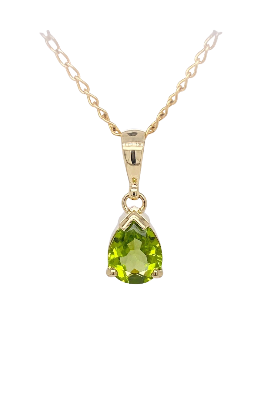 9ct Yellow Gold Peridot Pendant. GA-414