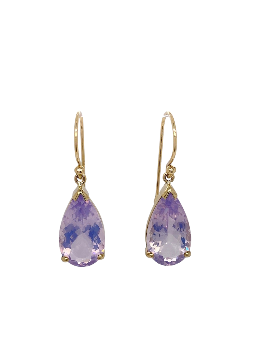 9ct Yellow Gold Lavender Amethyst Earrings. GA-420