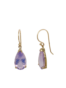9ct Yellow Gold Lavender Amethyst Earrings. GA-420