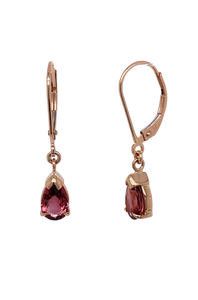 9ct Rose Gold Pink Tourmaline Earrings. GA-423