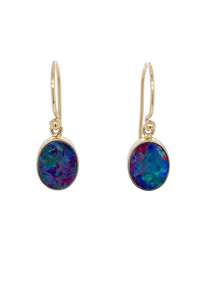9ct Yellow Gold Opal Earrings. GA-416
